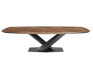 STRATOS WOOD - Steel and wood table _ Cattelan Italia